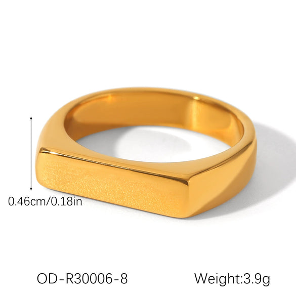 Wholesale Women's Light Luxury High End Geometric Stainless Steel Ring With Pvd Vacuum Plating