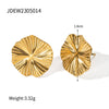 Wholesale Women's Light Luxury High End Stainless Steel Earrings With Geometric Shape And Pearl Electroplated