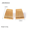 Wholesale Women's Light Luxury High End Stainless Steel Earrings With Geometric Shape And Pearl Electroplated