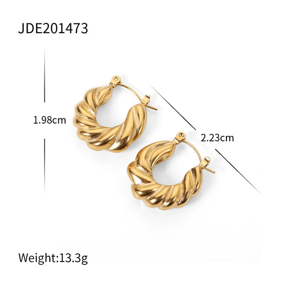 Wholesale Women's Light Luxury High End Stainless Steel Earrings With Geometric Shape And Pearl Electroplated