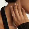 Wholesale Women's Light Luxury Highend Open Adjustable Geometric 925 Silver 14K Gold Plated Ring