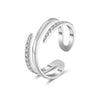 Wholesale Women's Light Luxury Highend Open Adjustable Geometric 925 Silver 14K Gold Plated Ring