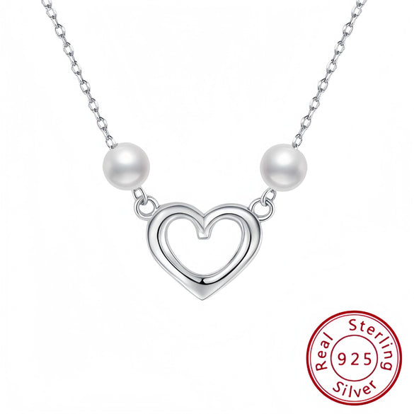 Wholesale Women's Light Luxury Highend S925 Sterling Silver Irregular Heartshaped Geometric Design Clavicle Necklace