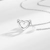 Wholesale Women's Light Luxury Highend S925 Sterling Silver Irregular Heartshaped Geometric Design Clavicle Necklace