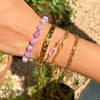 Wholesale Women's Light Luxury Highend Stainless Steel Bracelet With Amethyst Pearl Geometric Pattern Electroplated