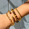 Wholesale Women's Light Luxury Highend Stainless Steel Bracelet With Amethyst Pearl Geometric Pattern Electroplated
