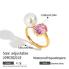 Wholesale Women's Light Luxury Highend Stainless Steel Bracelet With Amethyst Pearl Geometric Pattern Electroplated