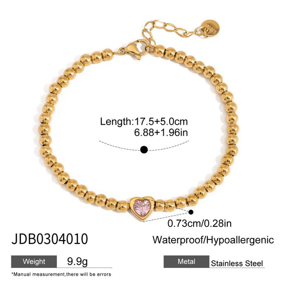 Wholesale Women's Light Luxury Highend Stainless Steel Bracelet With Amethyst Pearl Geometric Pattern Electroplated