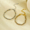 Wholesale Women's Light Luxury Highend Titanium Steel Bracelet With Colorblocked Twist Chain And Nonfading Gold Electroplated Steel Ball