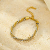 Wholesale Women's Light Luxury Highend Titanium Steel Bracelet With Colorblocked Twist Chain And Nonfading Gold Electroplated Steel Ball