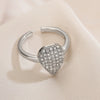 Wholesale Women's Light Luxury Highgrade Copper Geometric Opening Ring With Micropaved Zircon