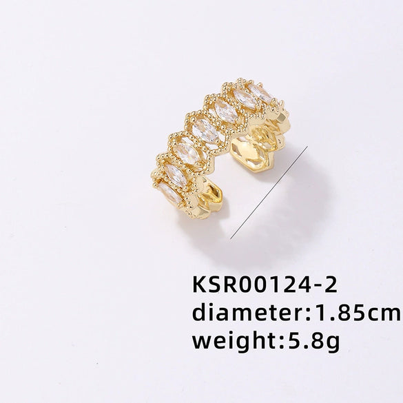 Wholesale Women's Light Luxury Hip Hop Style Copper Ring With Electroplating