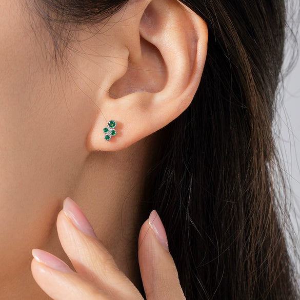 Wholesale Women's Light Luxury Inlaid 925 Sterling Silver Zircon Earrings