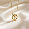 Wholesale Women's Light Luxury Irregular Geometric Heart Shape Stainless Steel Zircon Necklace With Vacuum Electroplating In Furnace