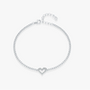 Wholesale Women's Light Luxury Irregular Heart Shaped S925 Sterling Silver Love Bracelet With Mosan Diamond