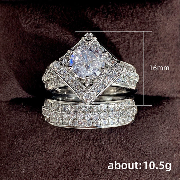 Wholesale Women's Light Luxury Jewelry Ring Copper With Geometric Pattern And Zirconia Processing
