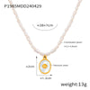 Wholesale Women's Light Luxury Jewelry 316L Stainless Steel Necklace With Freshwater Pearl Beaded White Shellfish Design And Geometric Pattern