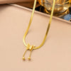 Wholesale Women's Light Luxury 18K Real Gold Plated Titanium Steel Snake Bone Chain Necklace With Geometric And Animal Patterns