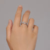 Wholesale Women's Light Luxury Letter Zircon Inlay S925 Sterling Silver Ring With Electroplating