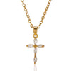 Wholesale Women's Light Luxury Mini Geometric Cross Micropaved Zircon Copper Pendant With 18K Gold Plated O Word Chain Highend Jewelry