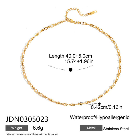 Wholesale Women's Light Luxury Minimalist Drop Shape Ushaped Stainless Steel Electroplated Snake Bone Chain Necklace Pendant