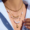 Wholesale Women's Light Luxury Minimalist Drop Shape Ushaped Stainless Steel Electroplated Snake Bone Chain Necklace Pendant