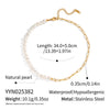 Wholesale Women's Light Luxury Minimalist Electroplated Stainless Steel And Natural Freshwater Pearl Spliced Chain Necklace