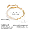 Wholesale Women's Light Luxury Minimalist Electroplated Stainless Steel And Natural Freshwater Pearl Spliced Chain Necklace