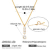 Wholesale Women's Light Luxury Minimalist Electroplated Stainless Steel Zircon Drop Shape Pendant Necklace With Oshaped Chain