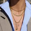 Wholesale Women's Light Luxury Minimalist Geometric Drop Shape Stainless Steel Electroplated Tassel Necklace
