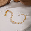 Wholesale Women's Light Luxury Minimalist Geometric Freshwater Pearl Stainless Steel Real Gold Plated Bracelet