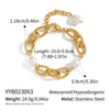 Wholesale Women's Light Luxury Minimalist Geometric Natural Freshwater Pearl Stainless Steel Real Gold Plated Bracelet