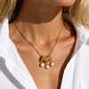 Wholesale Women's Light Luxury Minimalist Geometric Pearl Pendant Necklace With Vacuum Real Gold Plating In Pvd Furnace Made Of Titanium Steel And Stainless Steel