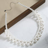 Wholesale Women's Light Luxury Minimalist Geometric 925 Silver Electroplated Multilayered Faux Pearl Woven Choker Necklace