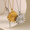 Wholesale Women's Light Luxury Minimalist Geometric Stainless Steel Electroplated Gold Fingerprint Sun Pendant Necklace