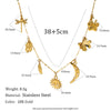 Wholesale Women's Light Luxury Minimalist Geometric Stainless Steel Electroplated Pendant Necklace