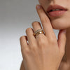 Wholesale Women's Light Luxury Minimalist Geometric Stainless Steel Lines Crossopen Ring With Vacuum Real Gold Plating In Pvd Furnace