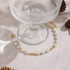 Wholesale Women's Light Luxury Minimalist Geometric Stainless Steel Real Gold Plated Pearl Beaded Bracelet Jewelry