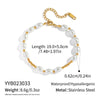 Wholesale Women's Light Luxury Minimalist Geometric Stainless Steel Real Gold Plated Pearl Beaded Bracelet Jewelry