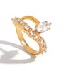 Wholesale Women's Light Luxury Minimalist Geometric Stainless Steel Zircon Ring With Electroplating