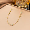 Wholesale Women's Light Luxury Minimalist Geometric Titanium Steel 18K Gold Plated Pendant Necklace With Ball Chain