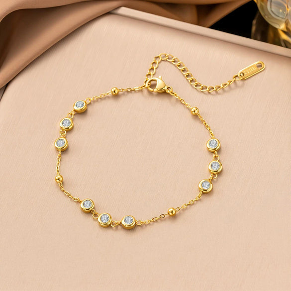 Wholesale Women's Light Luxury Minimalist Geometric Titanium Steel 18K Gold Plated Pendant Necklace With Ball Chain
