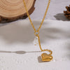 Wholesale Women's Light Luxury Minimalist Heart Shape 18K Real Gold Plated Pendant Necklace With Regular Chain