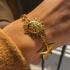 Wholesale Women's Light Luxury Minimalist Star Shape Real Gold Plated Stainless Steel Jewelry Set Necklace Bracelet