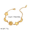 Wholesale Women's Light Luxury Minimalist Star Shape Real Gold Plated Stainless Steel Jewelry Set Necklace Bracelet