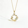 Wholesale Women's Light Luxury Minimalist Star Shape Zircon Inlaid Copper Pendant Titanium Steel Oshaped Chain Necklace