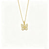 Wholesale Women's Light Luxury Minimalist Titanium Steel Insectshaped Zirconia Butterfly Necklace
