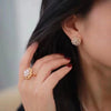 Wholesale Women's Light Luxury Natural Freshwater Pearl Earrings S925 Sterling Silver Oblate Shape