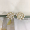 Wholesale Women's Light Luxury Natural Freshwater Pearl Earrings S925 Sterling Silver Oblate Shape