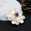 Wholesale Women's Light Luxury Natural Pearl Baroque Flower Handmade Electroplated Brooch